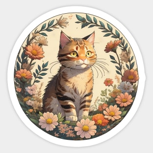 Brown Tabby Kitten Garden Sticker